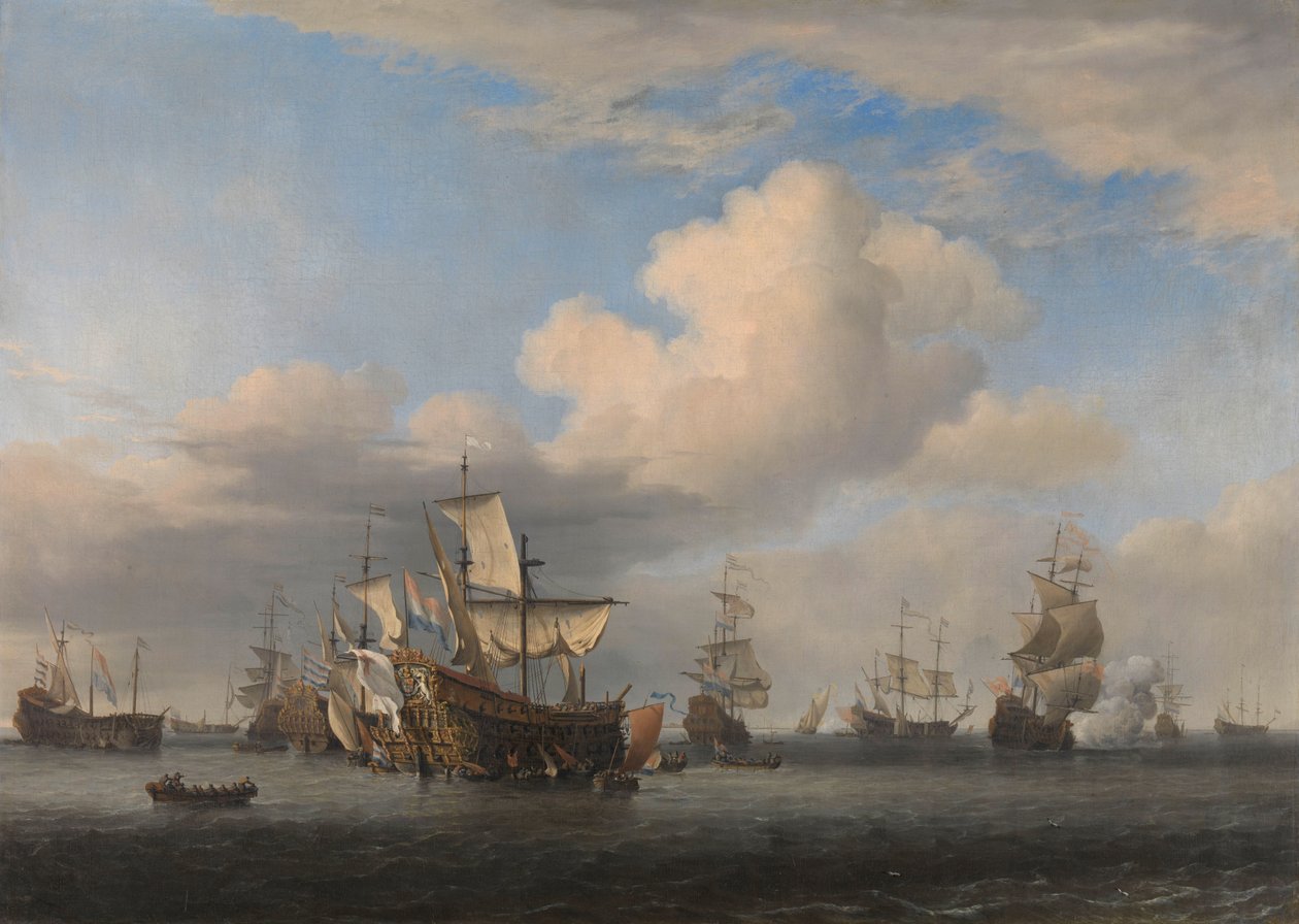 Navios ingleses capturados após a batalha de quatro dias Os navios capturados 