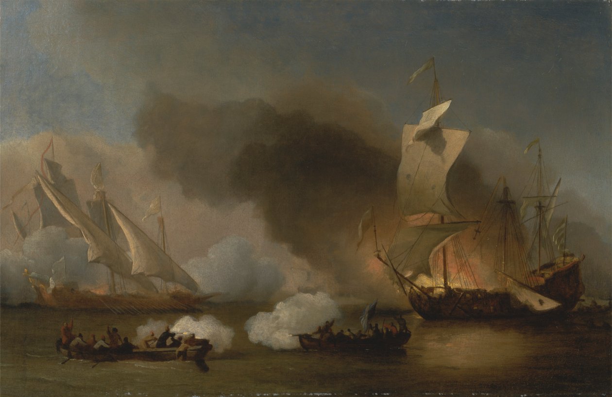 Uma Acção entre Navios Ingleses e Corsários da Barbária de Willem van de Velde the Younger