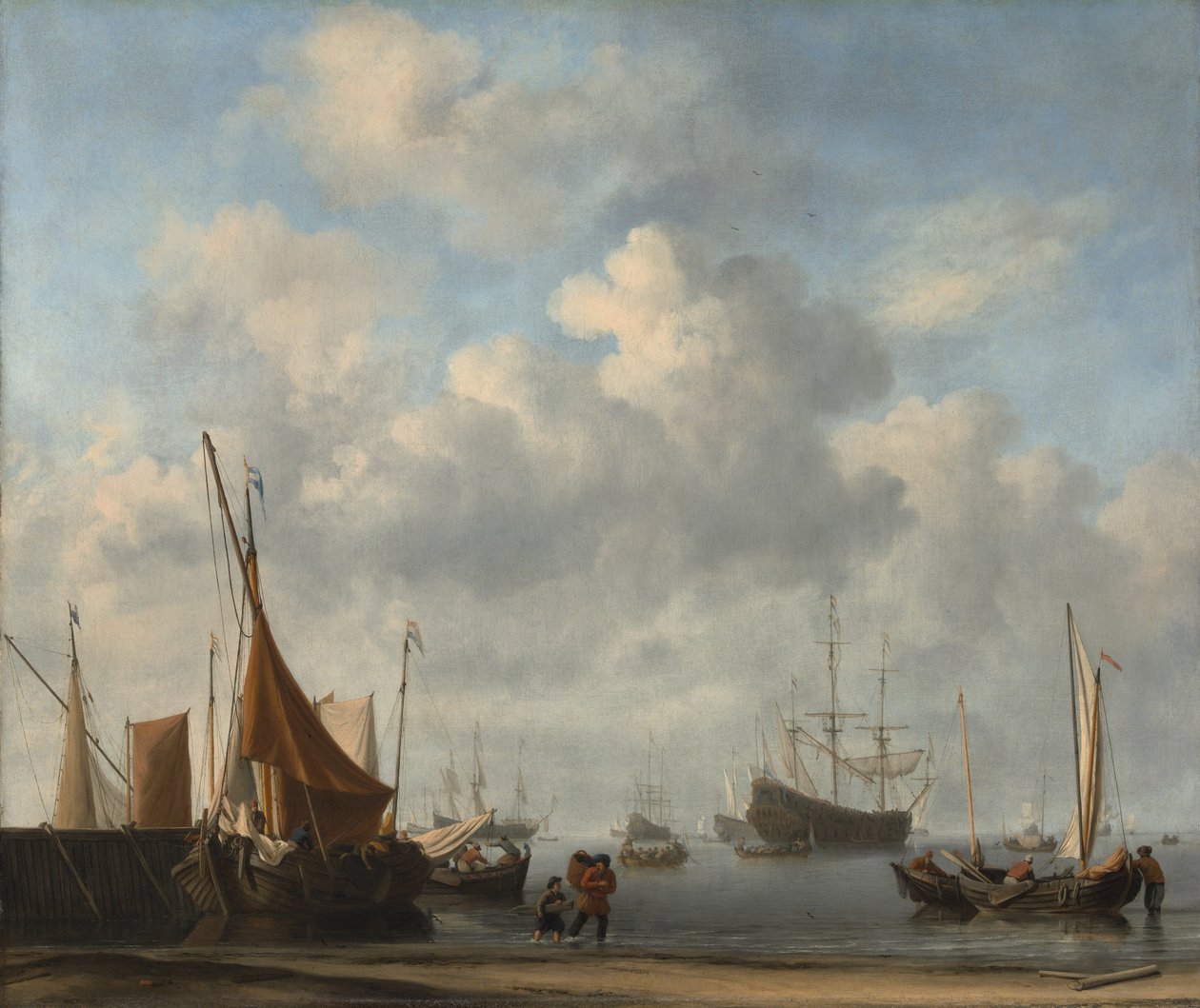 Entrada para um porto holandês, ca. 1665 de Willem van de Velde the Younger