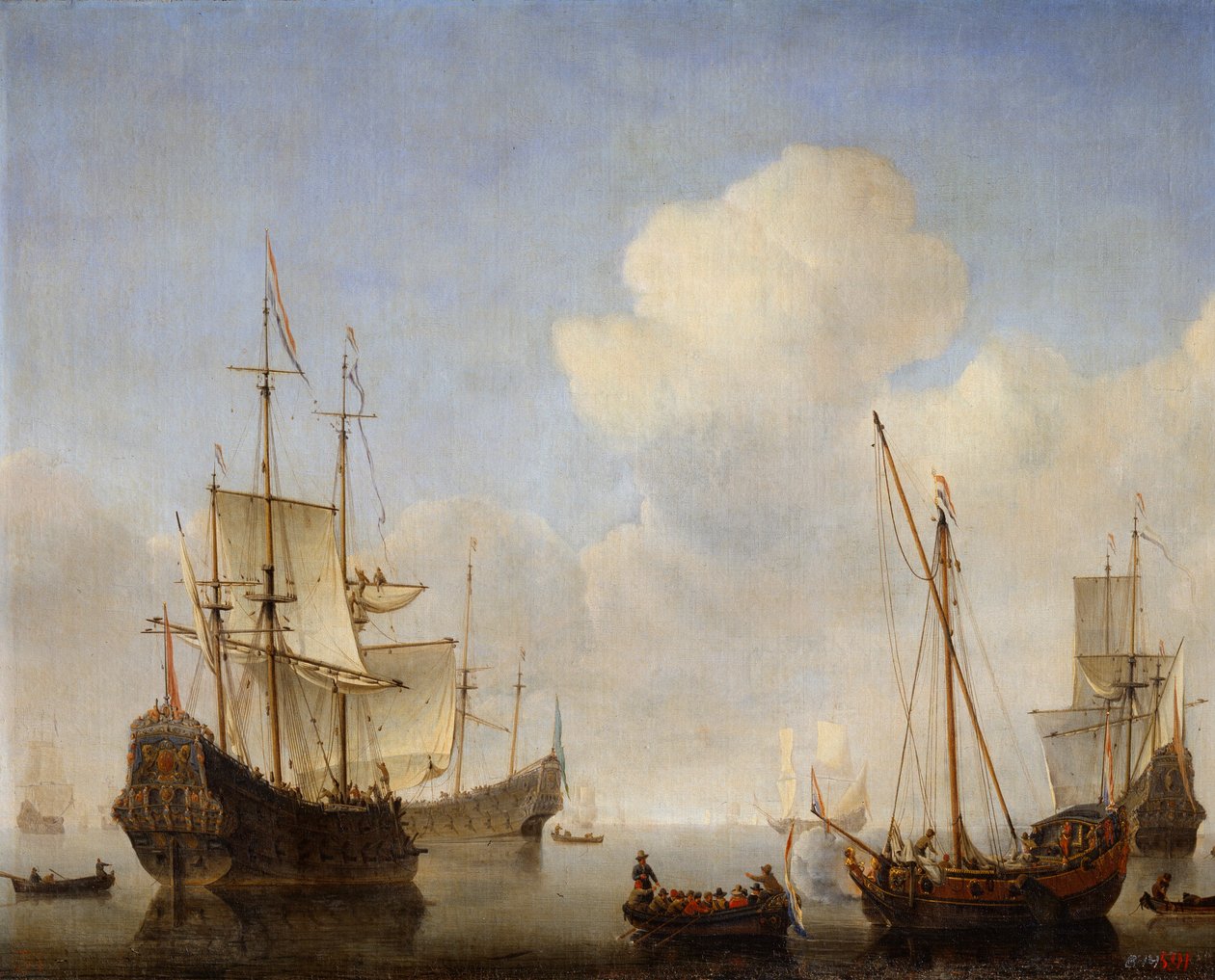 O esquadrão holandês na costa da África Ocidental, década de 1660. de Willem van de Velde the Younger