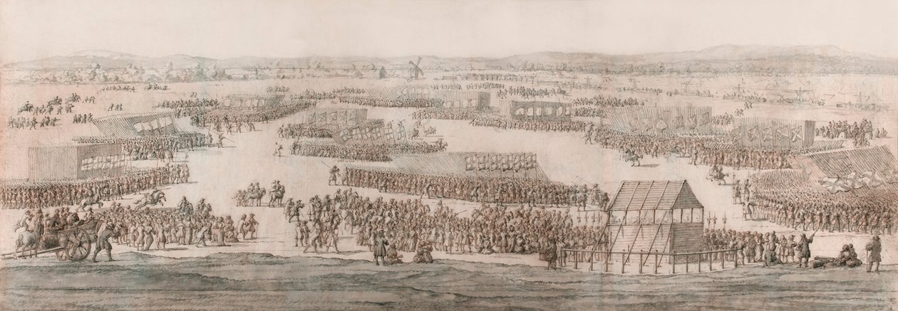 Uma Grande Revisão sobre Hounslow Heath de Willem van de the Elder Velde