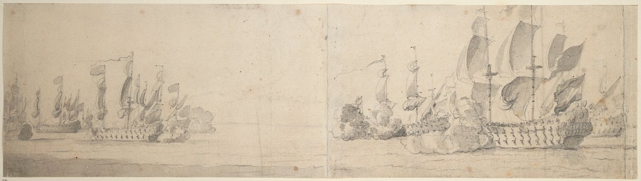 A ação de Beach e van Ghent de Willem van de the Elder Velde