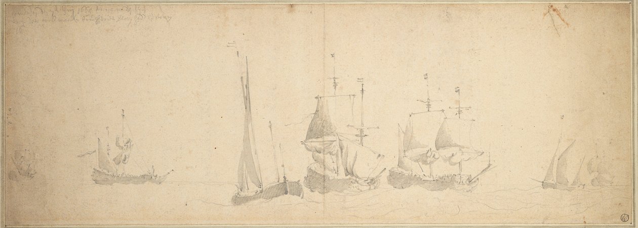 Navios holandeses no mar, 28 de maio-7 de junho de 1665 de Willem van de the Elder Velde