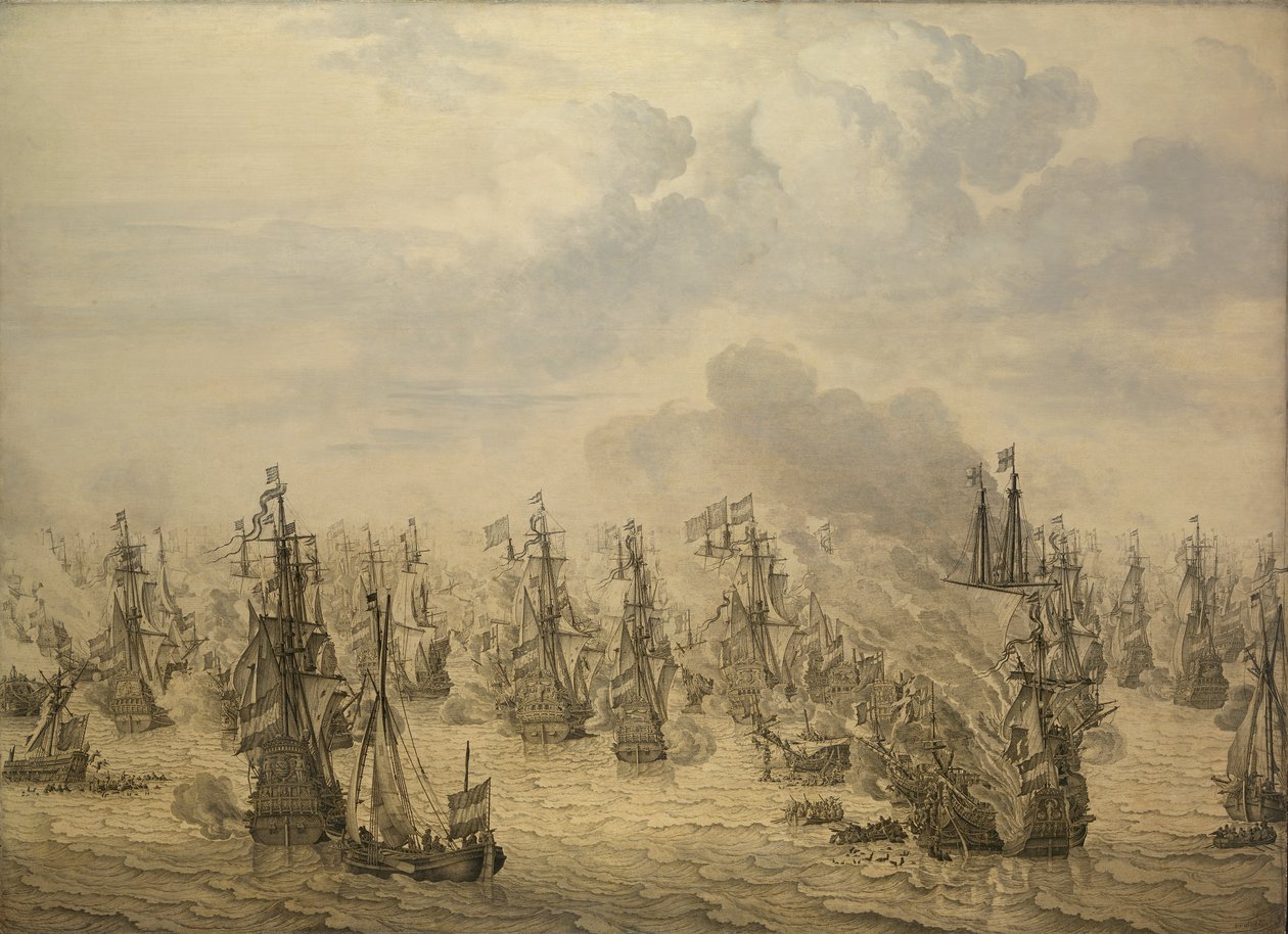 A Batalha de Scheveningen de Willem van de the Elder Velde
