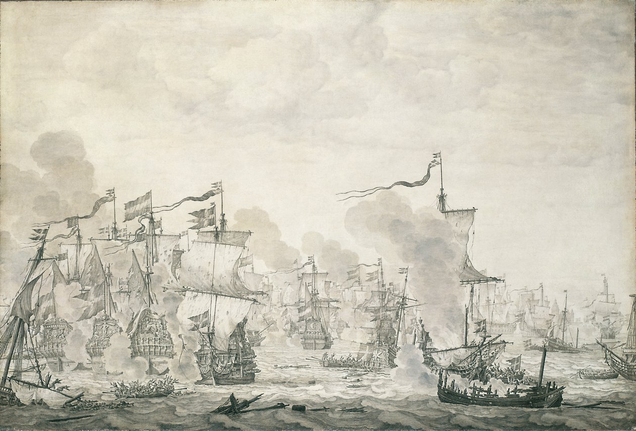 A Batalha de The Sound, 29 de outubro - 8 de novembro de 1658, c.1660 (pintura a óleo) de Willem van de the Elder Velde