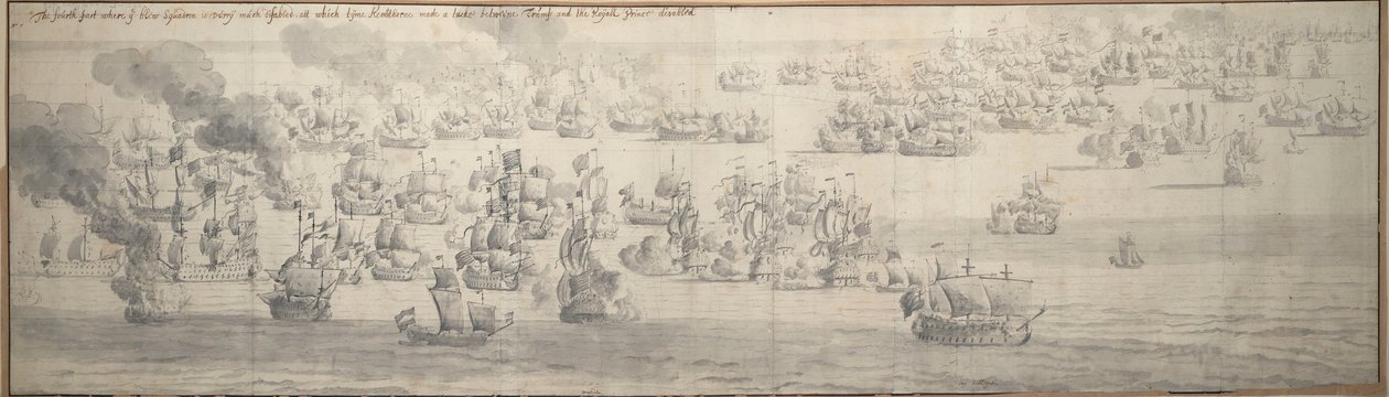 A Batalha de Texel (Kijkduin) de Willem van de the Elder Velde