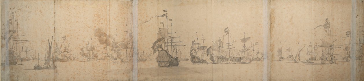 A frota holandesa ao largo da costa da Holanda em novembro de 1664 de Willem van de the Elder Velde