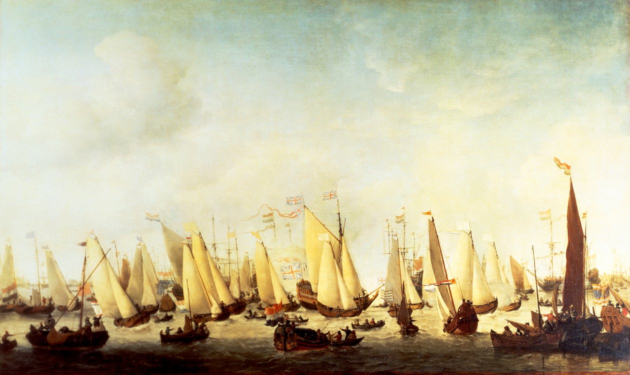 Embarque de Charles II Stuart em Scheveningen de Willem van de Velde the Younger