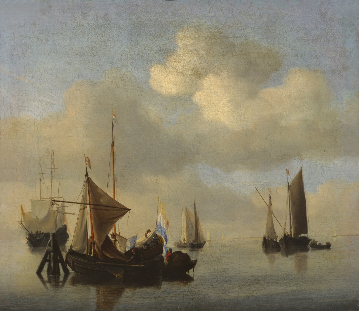 Seascape no tempo calmo de Willem van de Velde the Younger