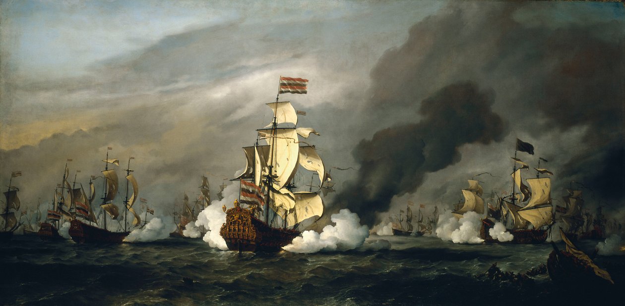 A batalha de Texel de Willem van de Velde the Younger