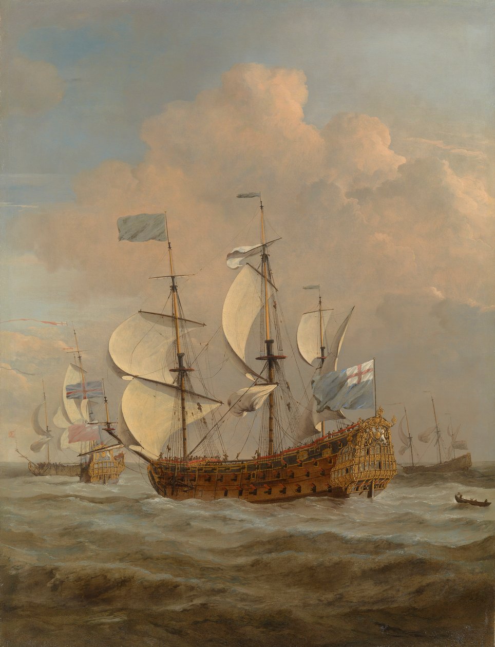 O "St Andrew" no mar com uma brisa moderada, c.1673 (óleo sobre tela) de Willem van de Velde the Younger