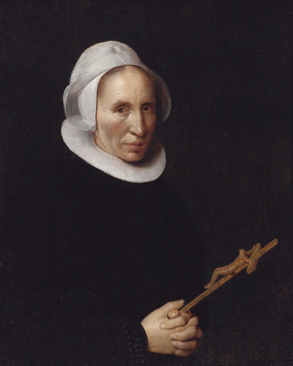 Uma senhora com um crucifixo na mão de Willem van der Vliet