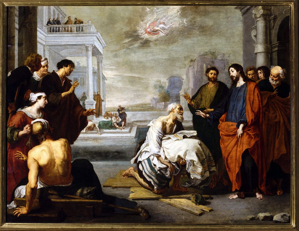 Cristo cura o paralítico de Willem van the Elder Herp
