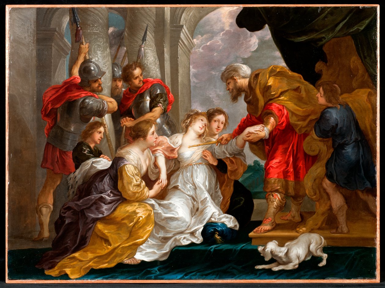 Esther se apresenta no palácio (óleo em cobre) de Willem van the Elder Herp