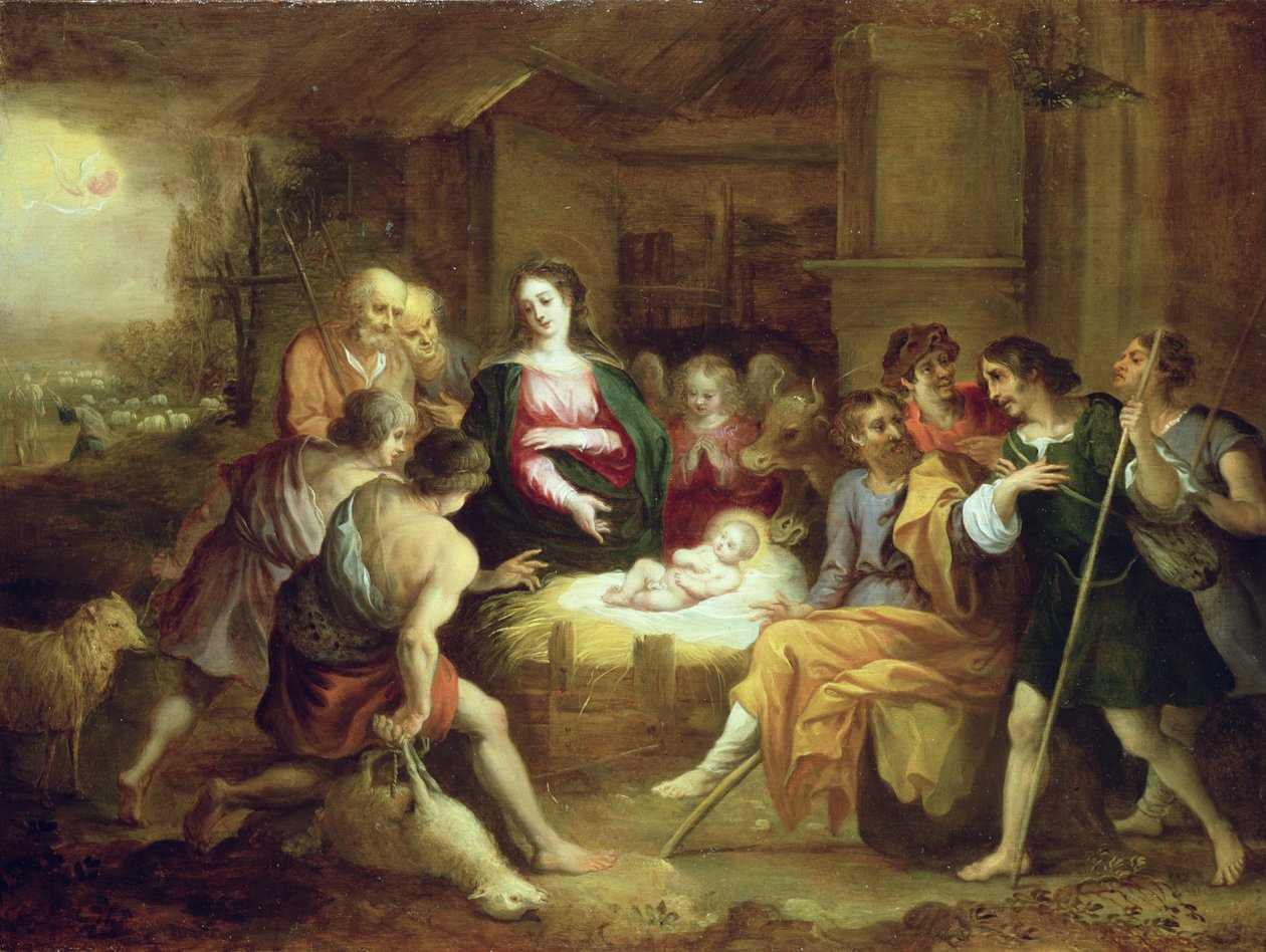 A adoração dos pastores de Willem van the Elder Herp