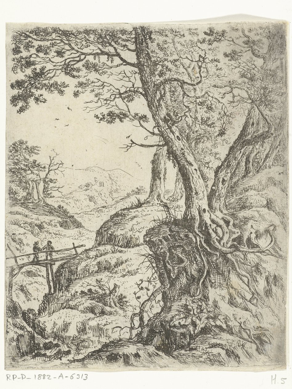 paisagem com ponte de madeira de Willem von Bemmel