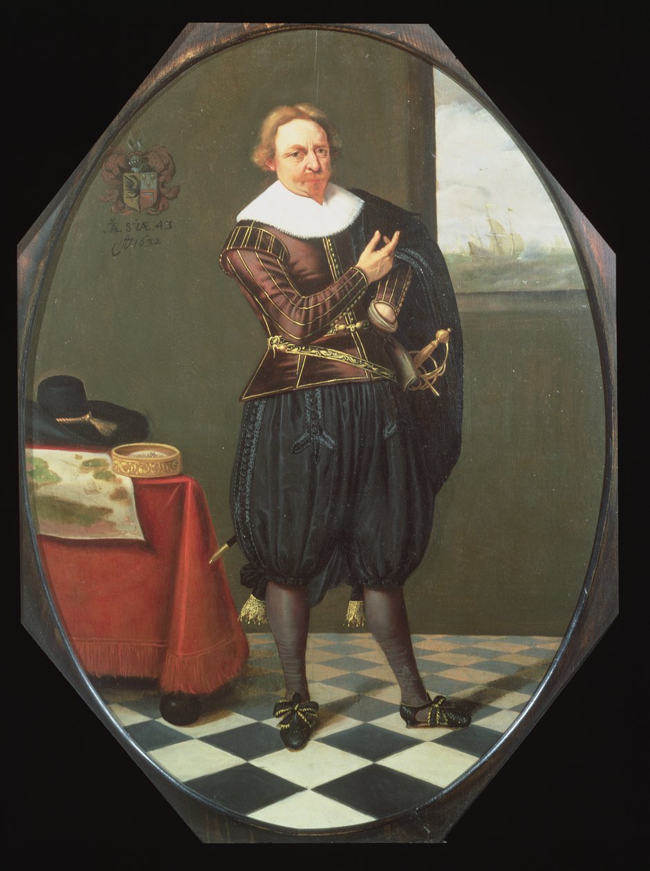 Retrato, de, um, marinheiro, em, um, interior de Willems Witringa Harmen