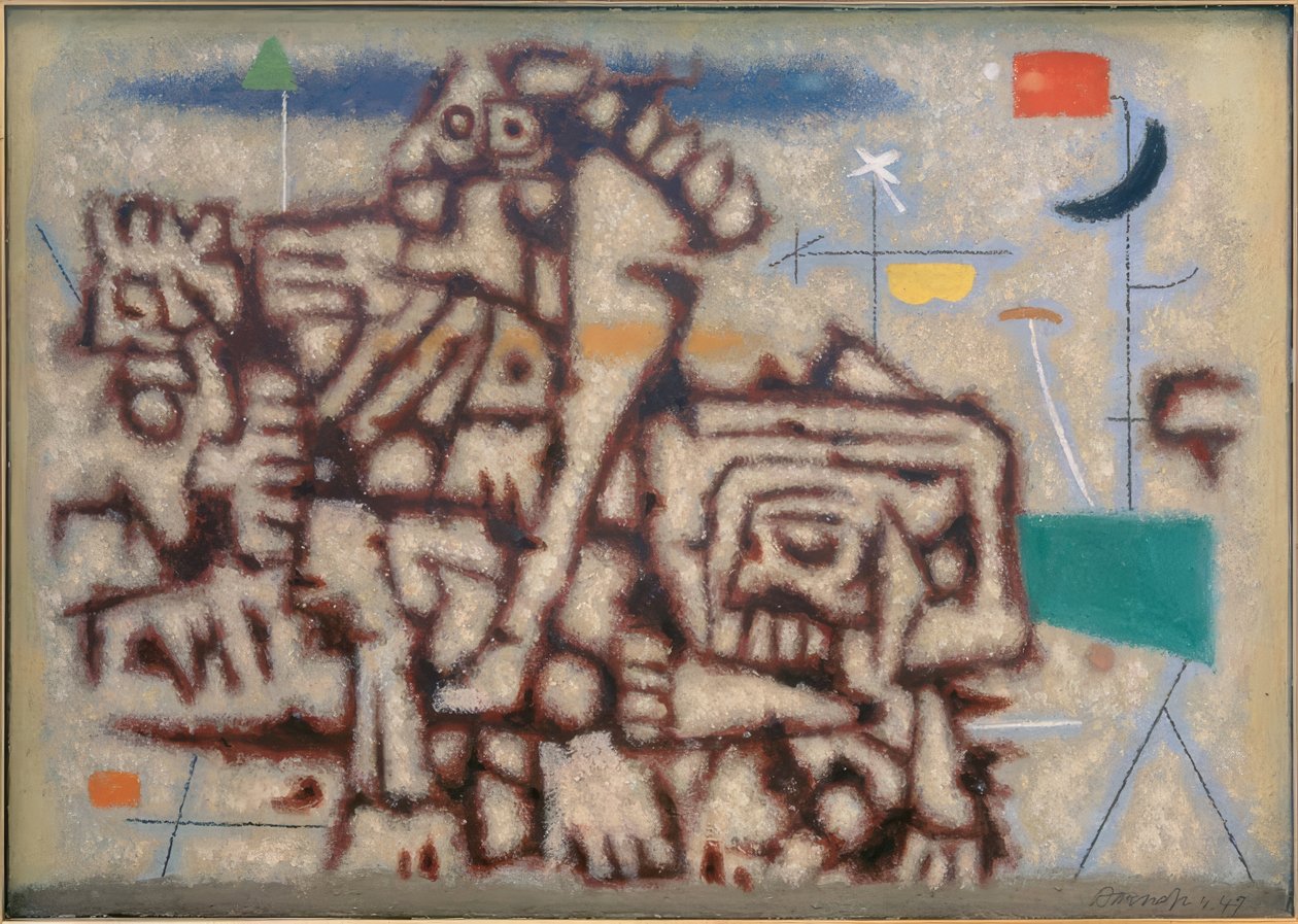 Duas eras (variante em azul) de Willi Baumeister