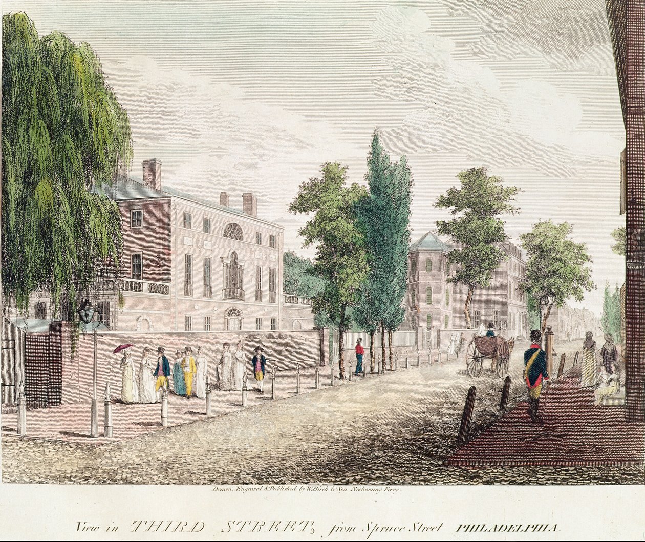 Vista, de, 3rd, rua, de, rua spruce, filadélfia de William and Son Birch