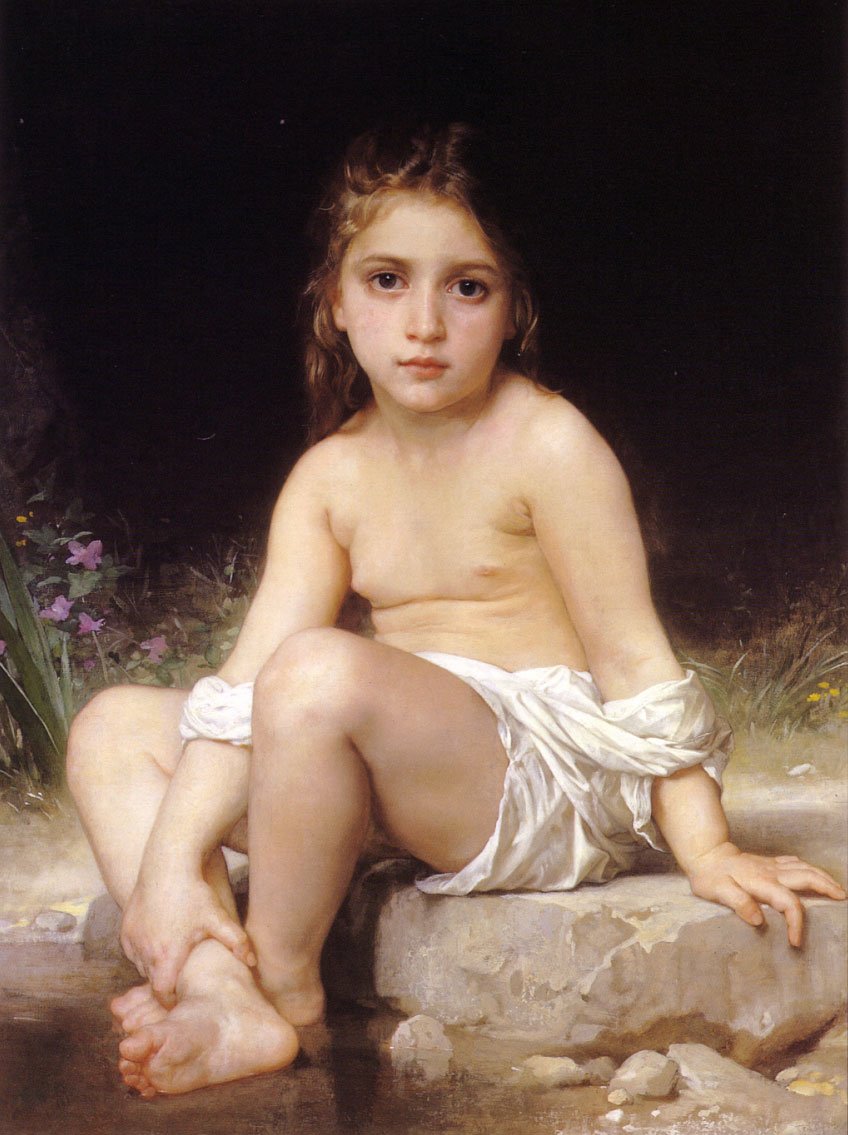 Criança no banho de William Adolphe Bouguereau