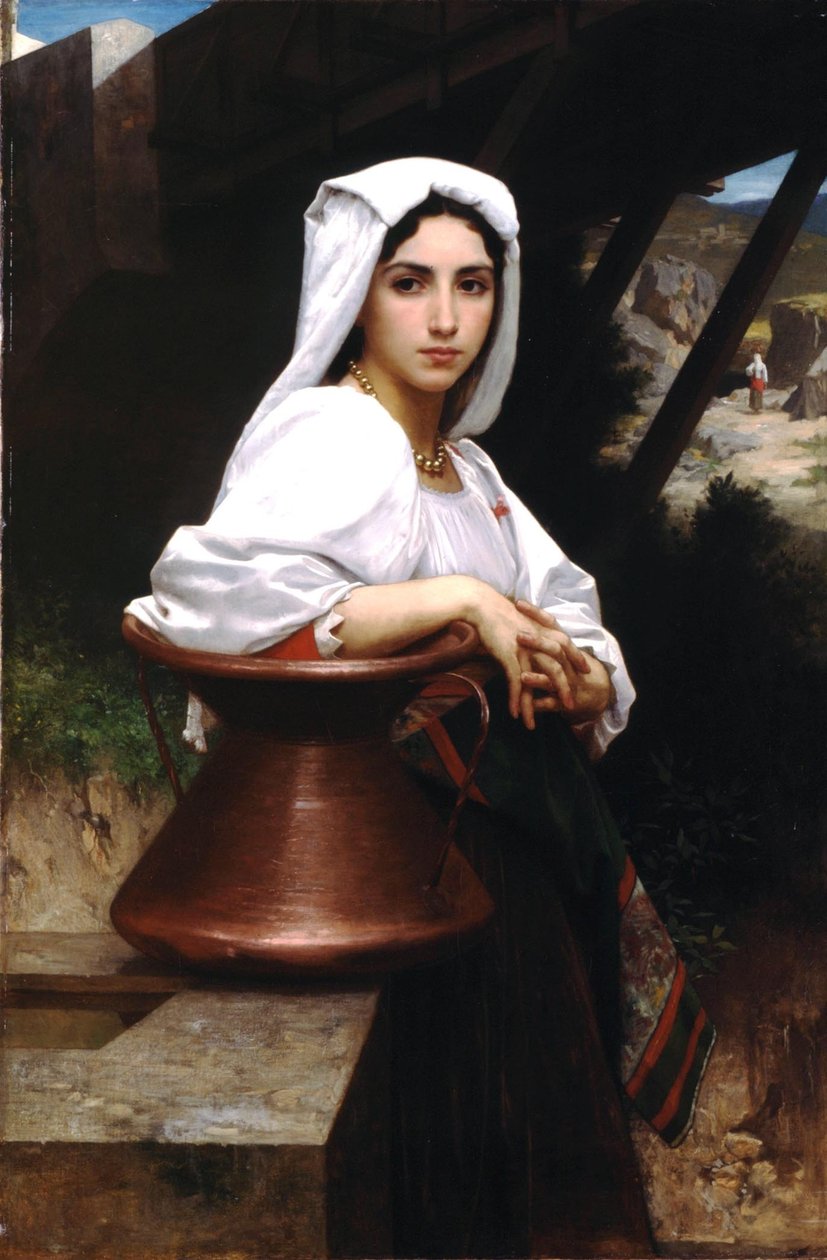 Garota italiana desenho água de William Adolphe Bouguereau