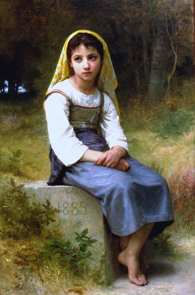 Meditação de William Adolphe Bouguereau