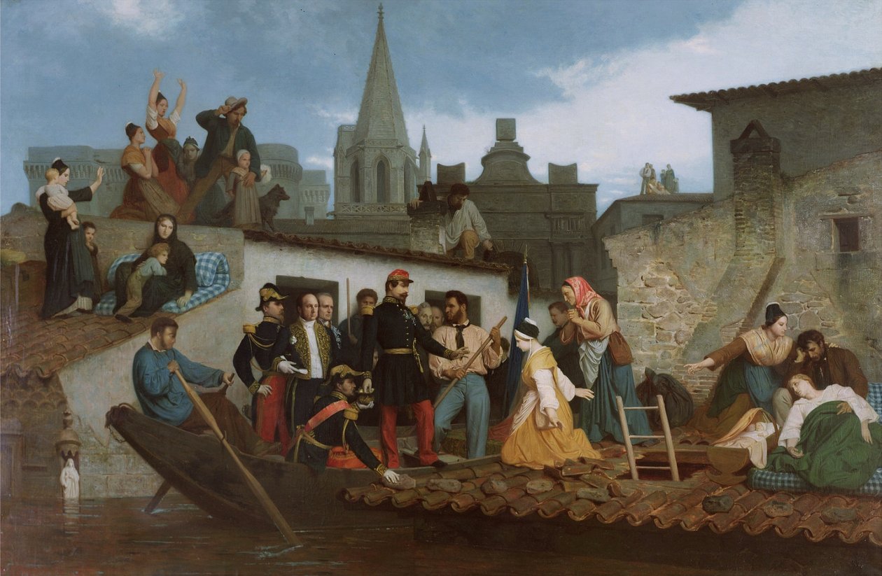 Napoleão III Visitando as Vítimas das Enchentes de Tarascon de William Adolphe Bouguereau