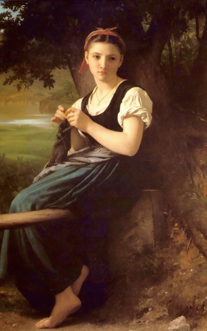 A menina de confecção de malhas de William Adolphe Bouguereau