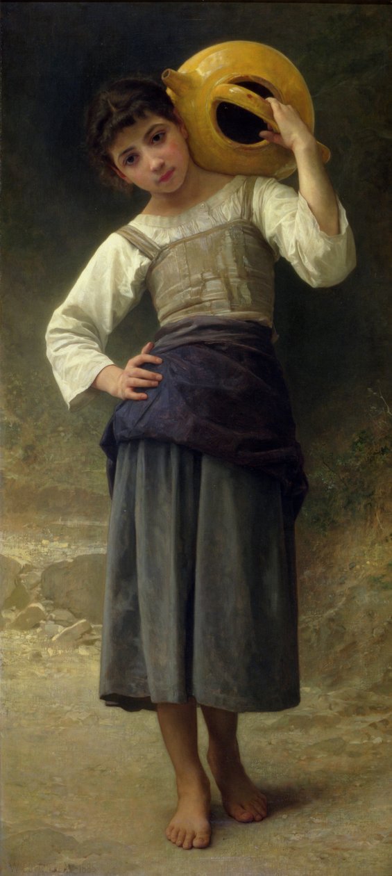 A menina da água (menina indo para a primavera) 1885 de William Adolphe Bouguereau