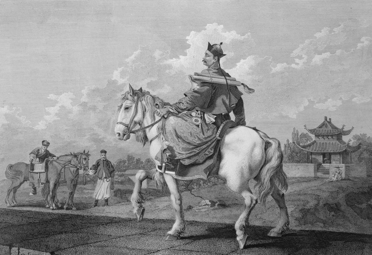 Um Quan ou mandarim com uma carta do imperador da China, gravada por Wilson, pub. por G. Nicol, 1796 de William Alexander