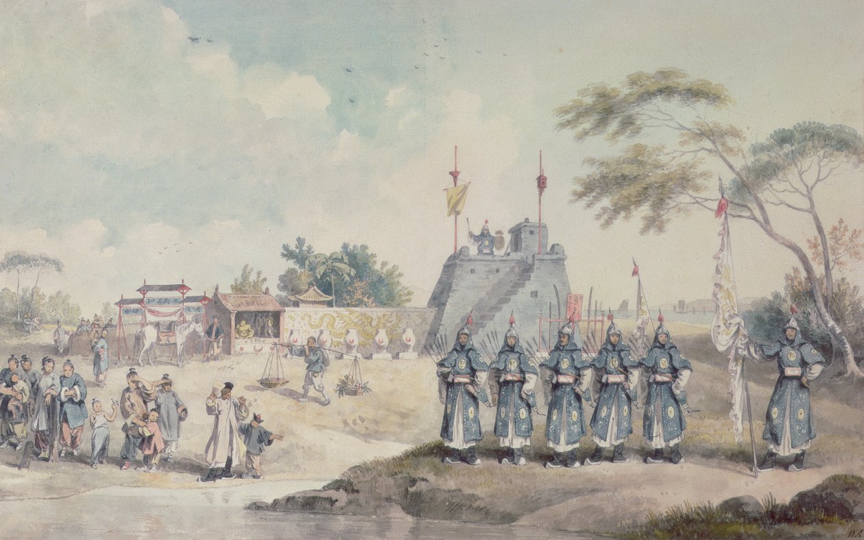 Posto militar chinês no rio Eu Ho de William Alexander