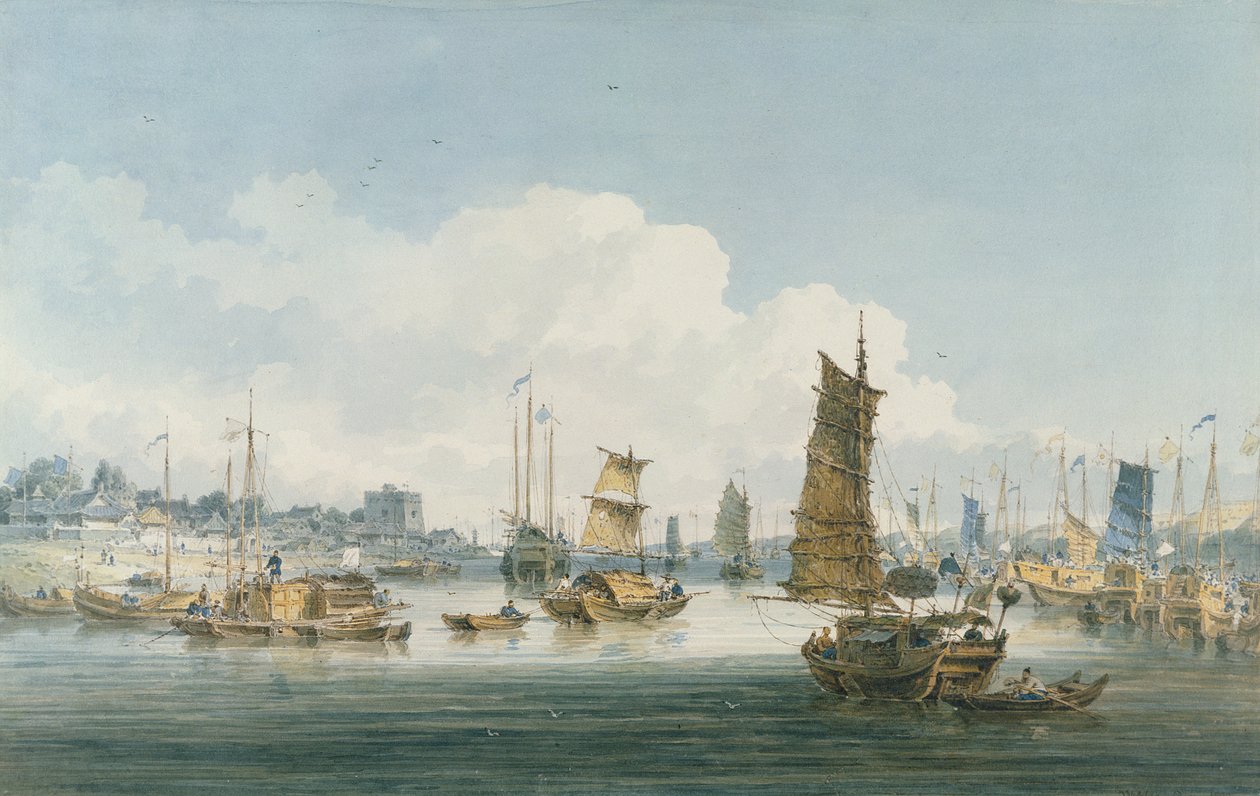 Ver perto da cidade de Tientsin, 1800 (wc sobre grafite em papel wove) de William Alexander