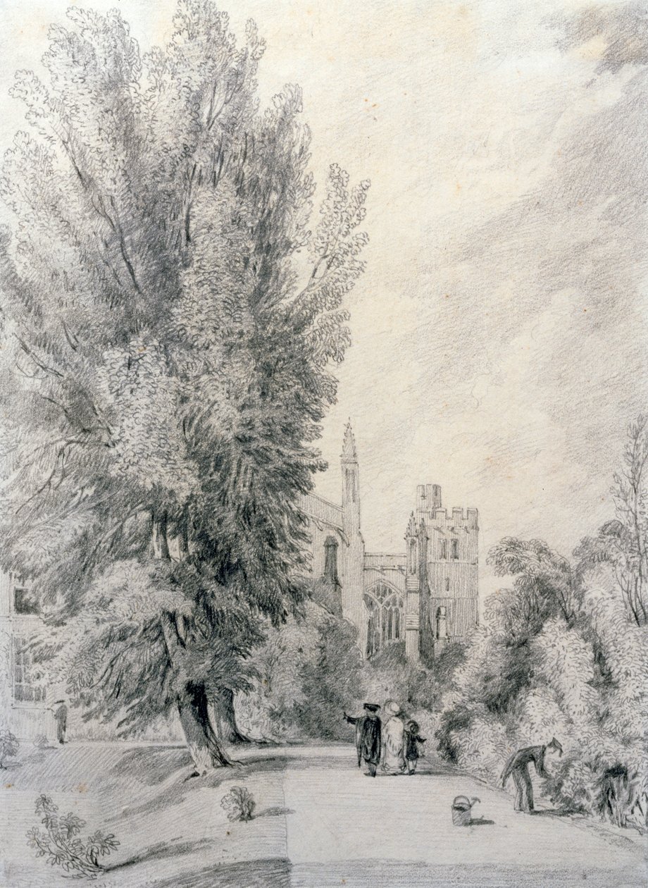 New College Garden, 1821 de William Alfred Delamotte