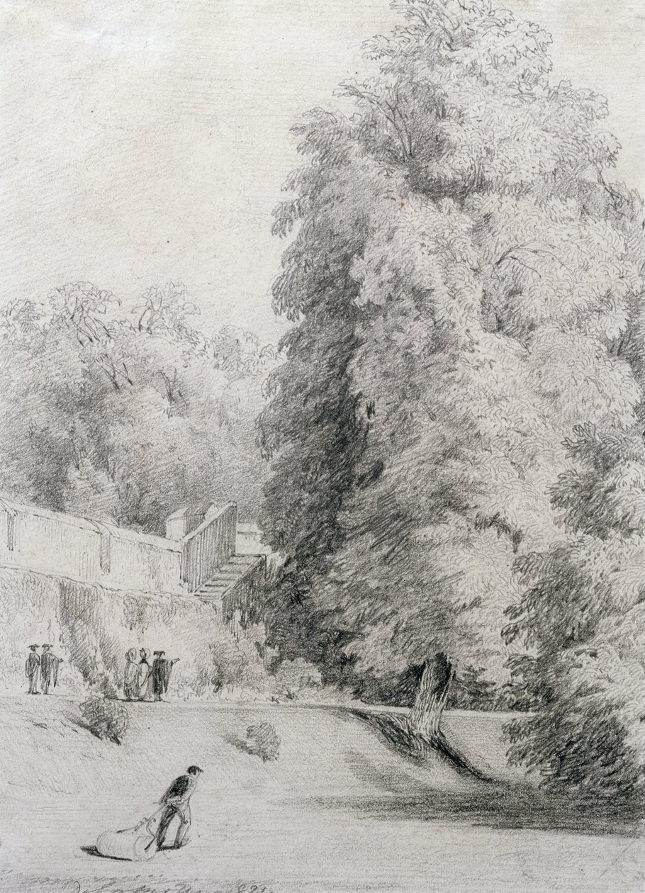 New College Garden, 1821 de William Alfred Delamotte