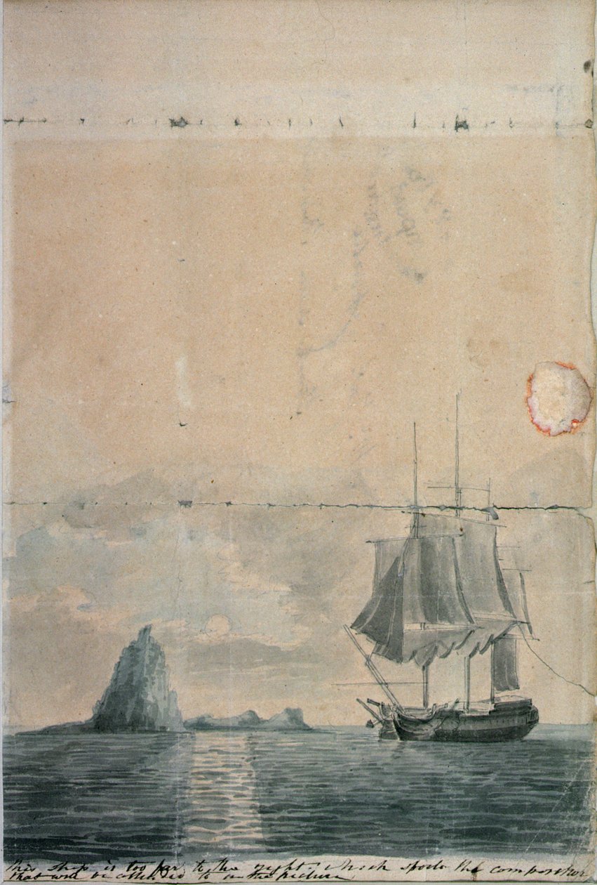 A Seascape, (desenho de esboço, um dos dois) de William Anderson