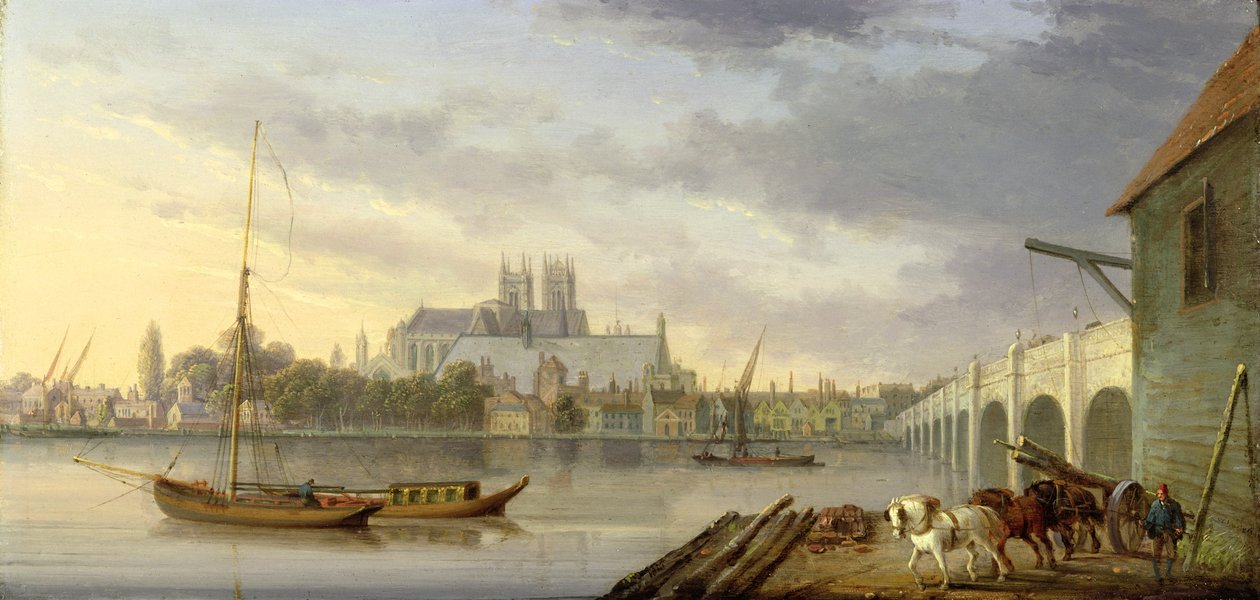 Vista da Ponte de Westminster e da Abadia do Lado Sul, 1818 de William Anderson