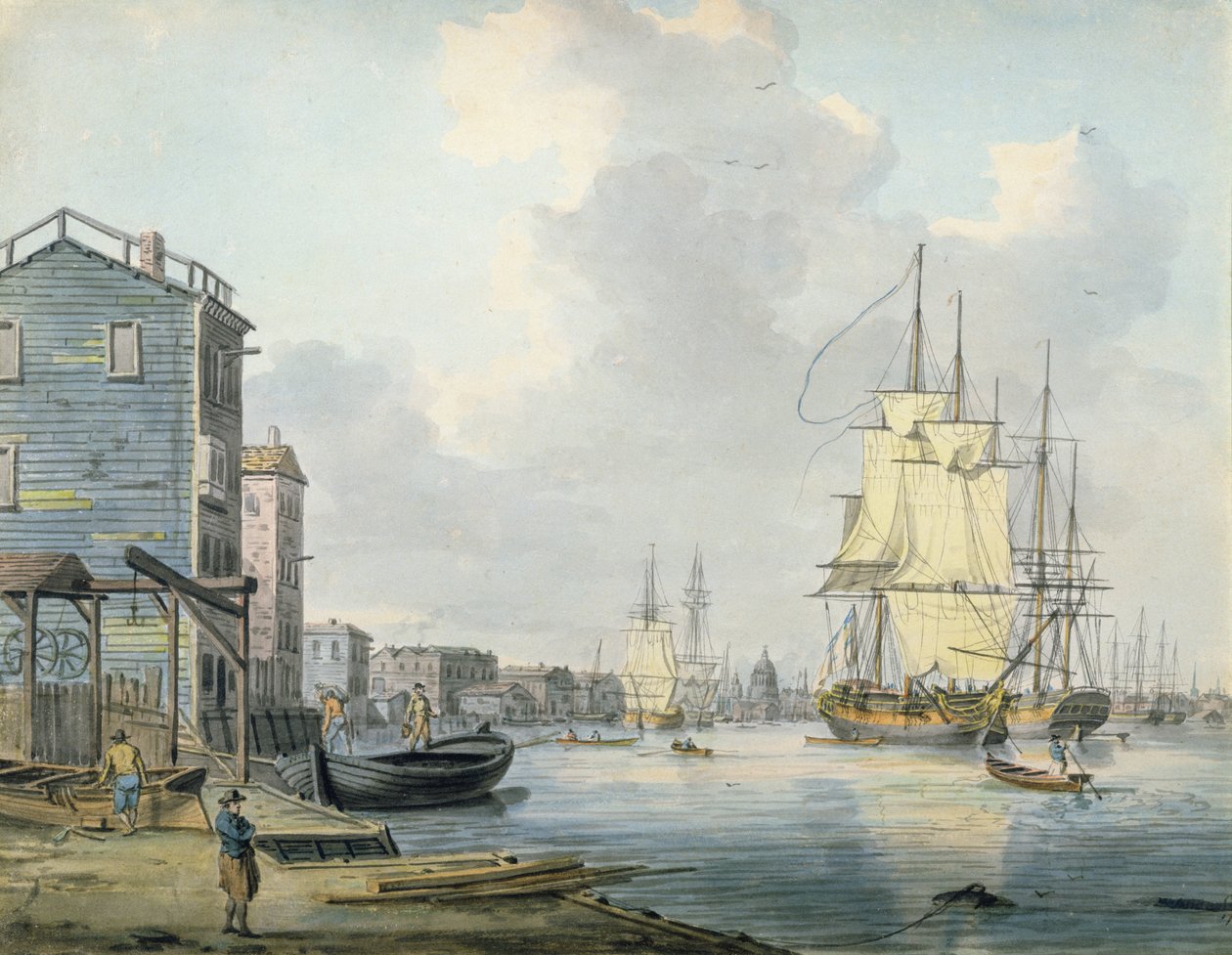 O Tamisa em Rotherhithe, de 1790, de William Anderson