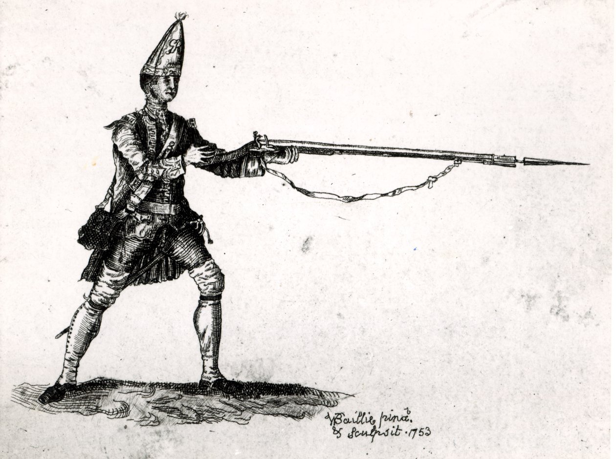 Retrato de um soldado, 1753 de William Baillie