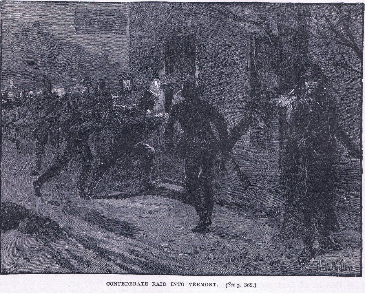 Invasão confederada em Vermont 1865 AD de William Barnes Wollen
