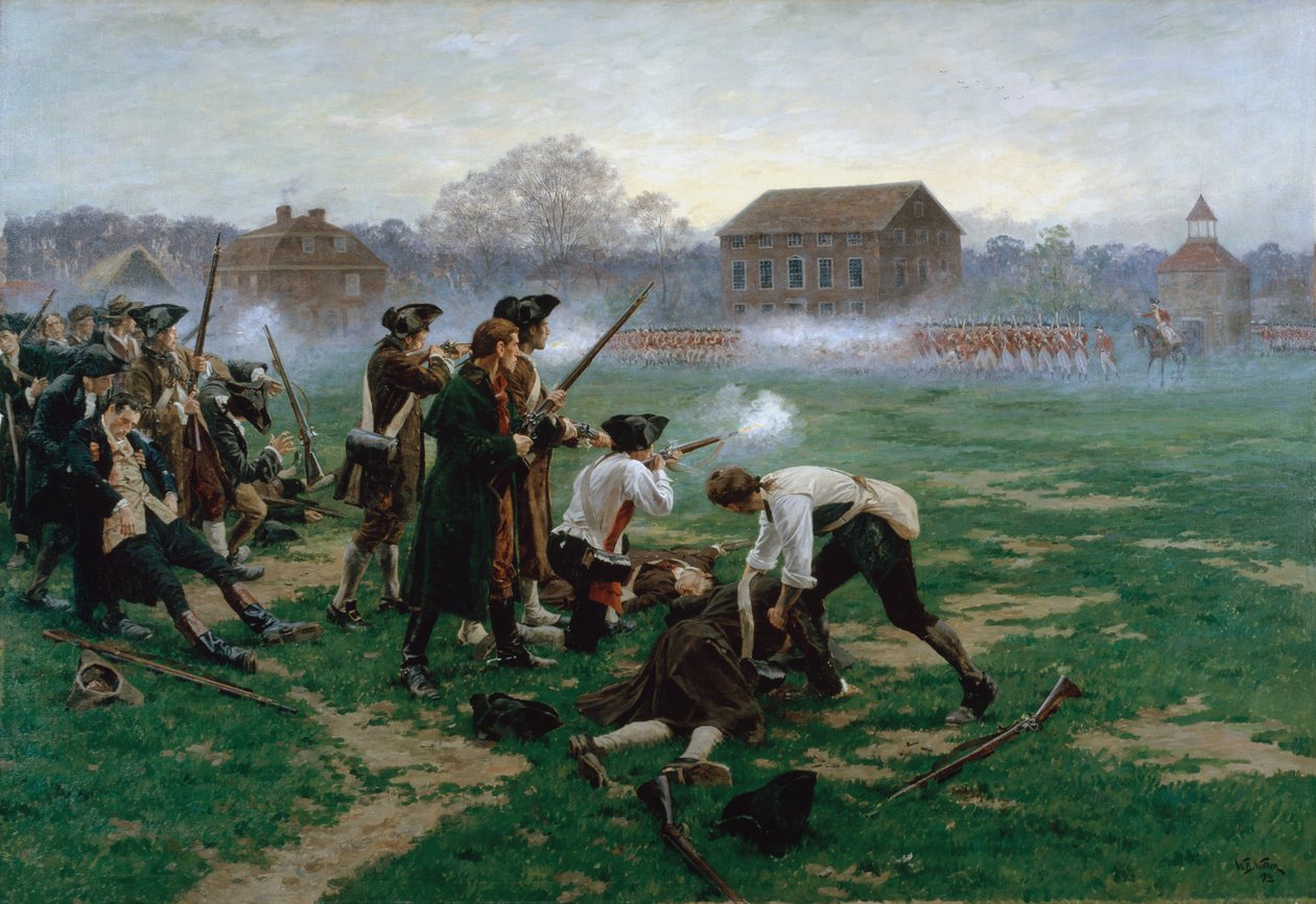 A Batalha de Lexington, 19 de abril de 1775, 1910 de William Barnes Wollen