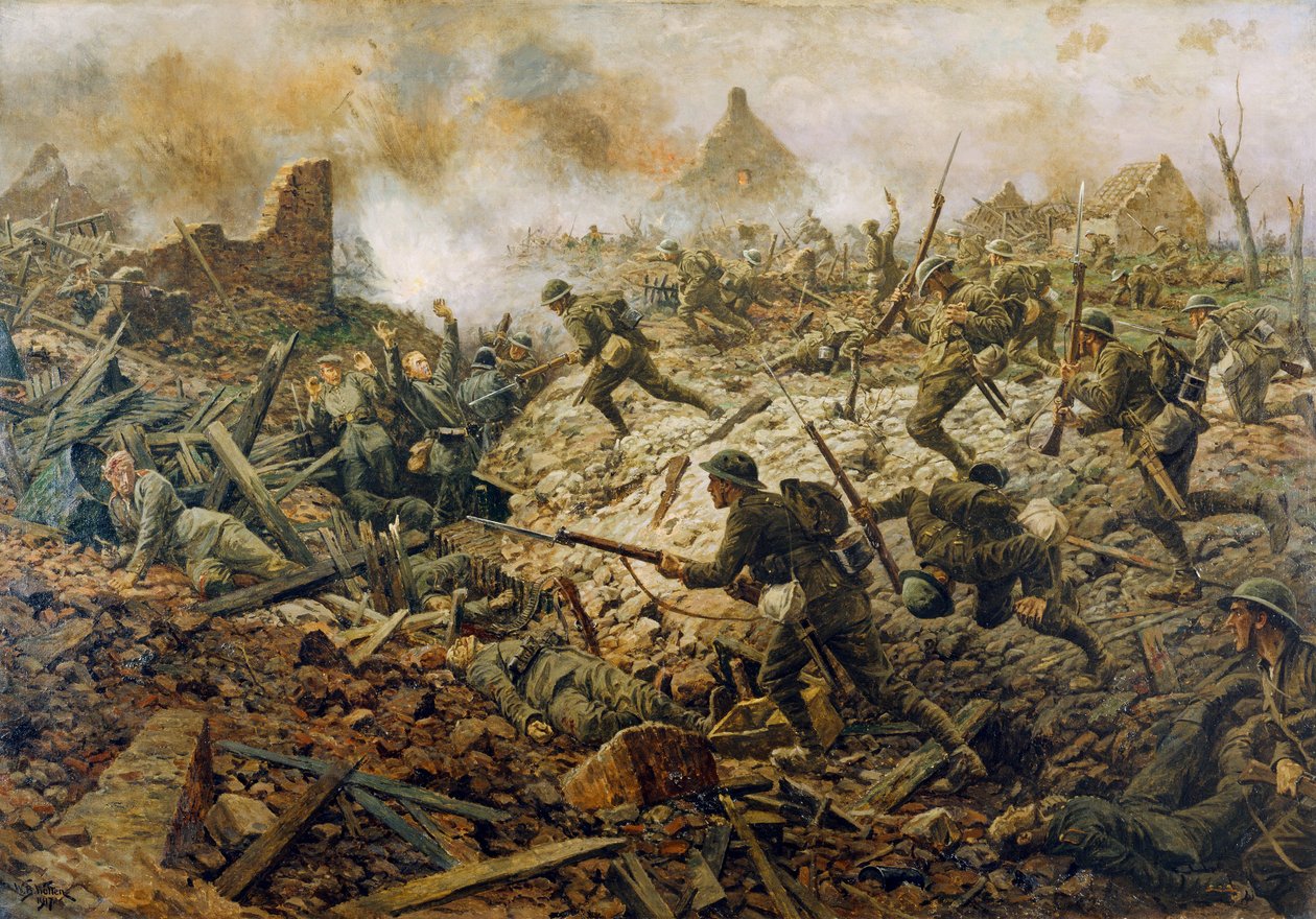 Os Territoriais em Pozieres em 23 de julho de 1916, 1917 de William Barnes Wollen