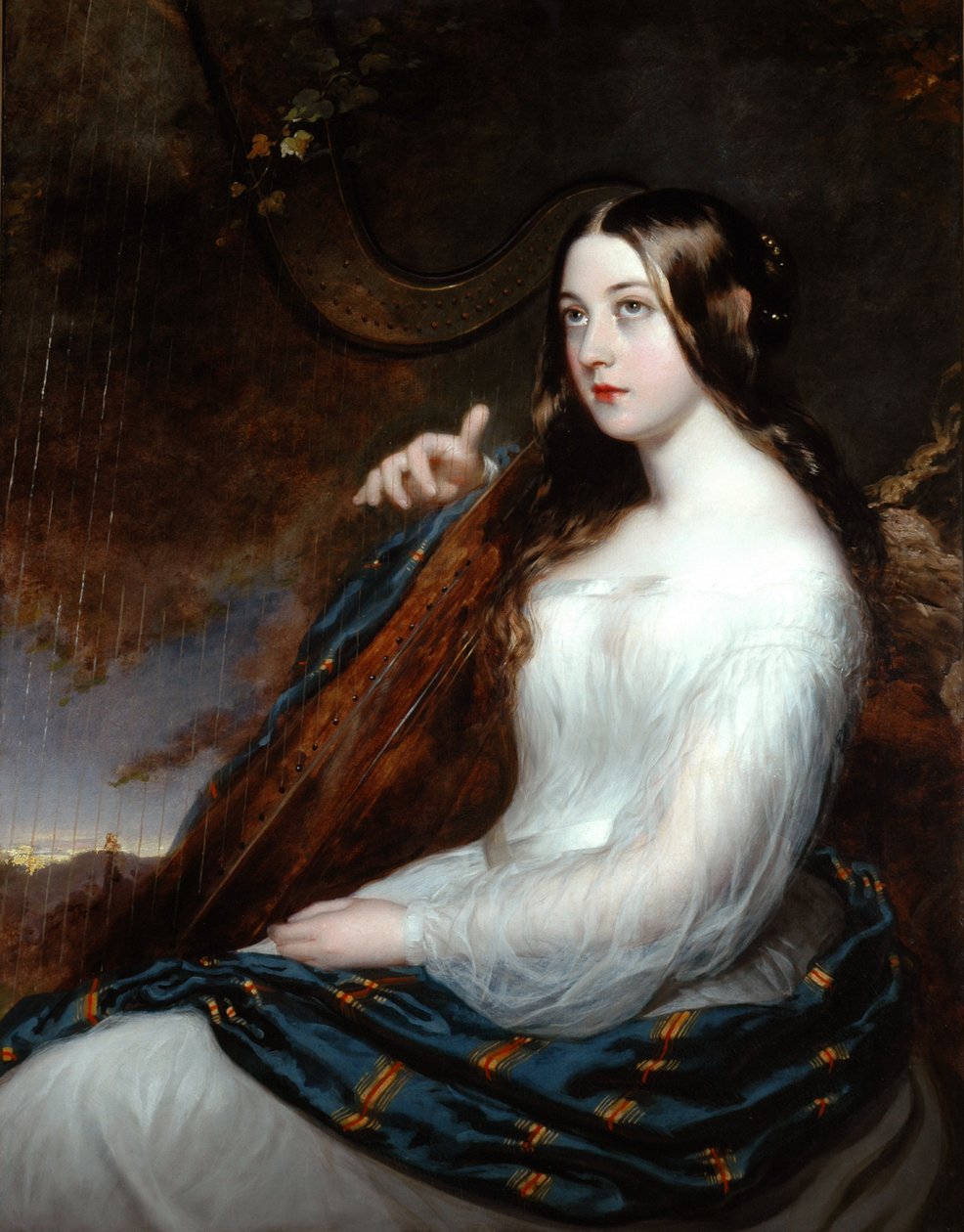 Sarah Curran tocando a harpa, 1800 de William Beechey