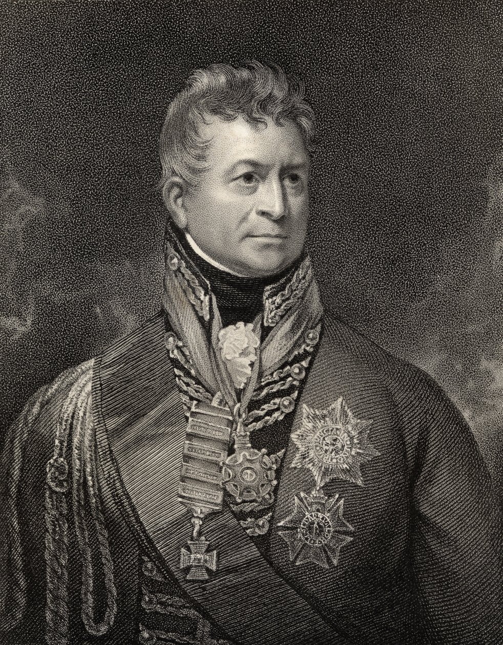 Sir Thomas Picton, gravado por Peltro William Tomkins (1760-1840), da National Portrait Gallery, volume II, publicado em 1835 de William Beechey