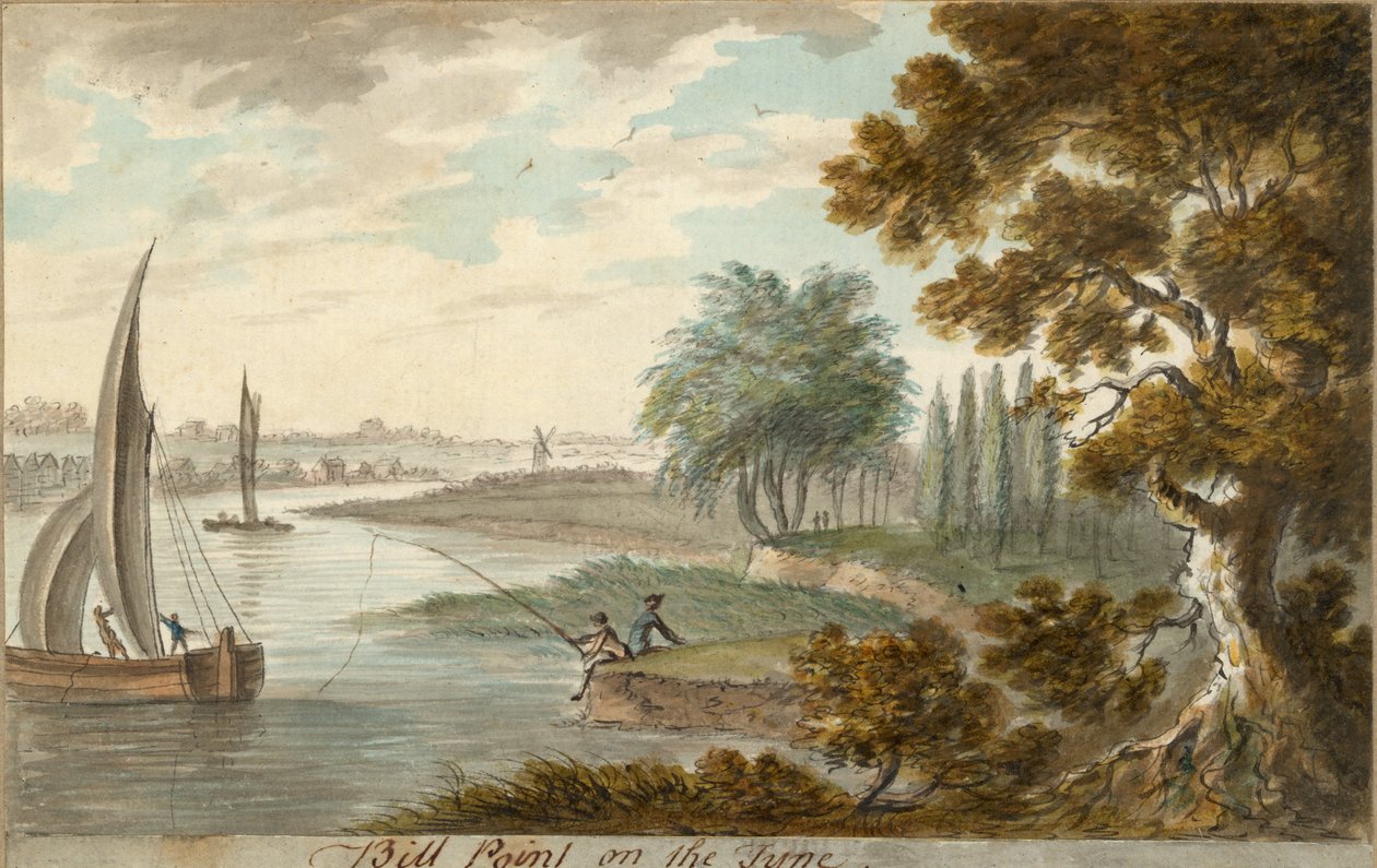 Bill Point no Tyne (lápis e aquarela sobre papel) de William Beilby