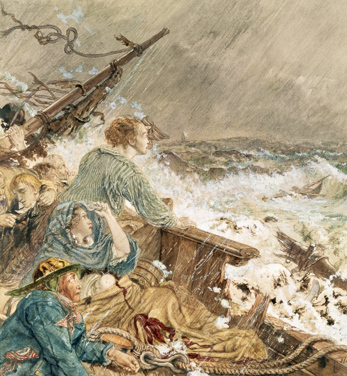Grace Darling e seu pai salvam a tripulação naufragada, 17 de setembro de 1838 de William Bell Scott