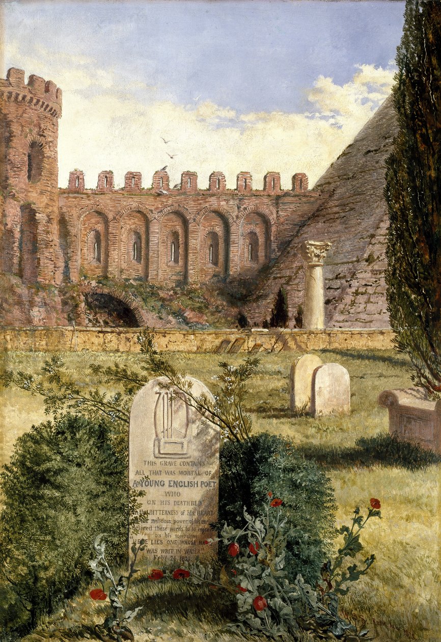 Sepultura de Keats no Antigo Cemitério Protestante em Roma, 1873 de William Bell Scott