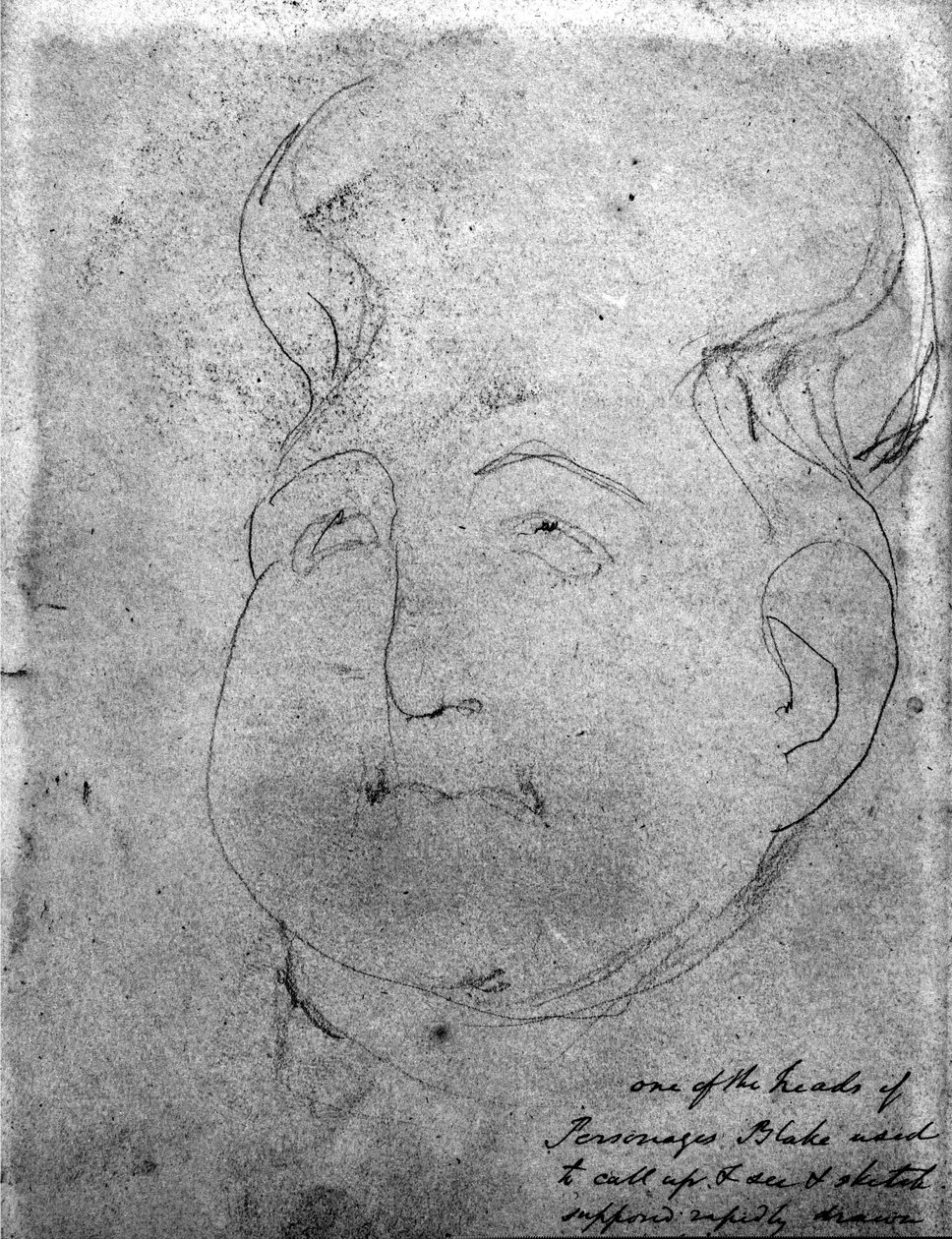 Uma cabeça visionária de William Blake