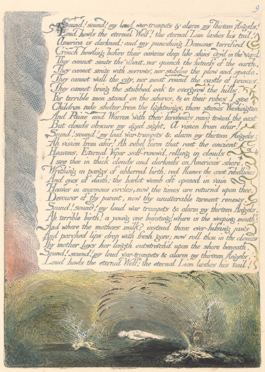 América. Uma Profecia, Plate 11, de William Blake