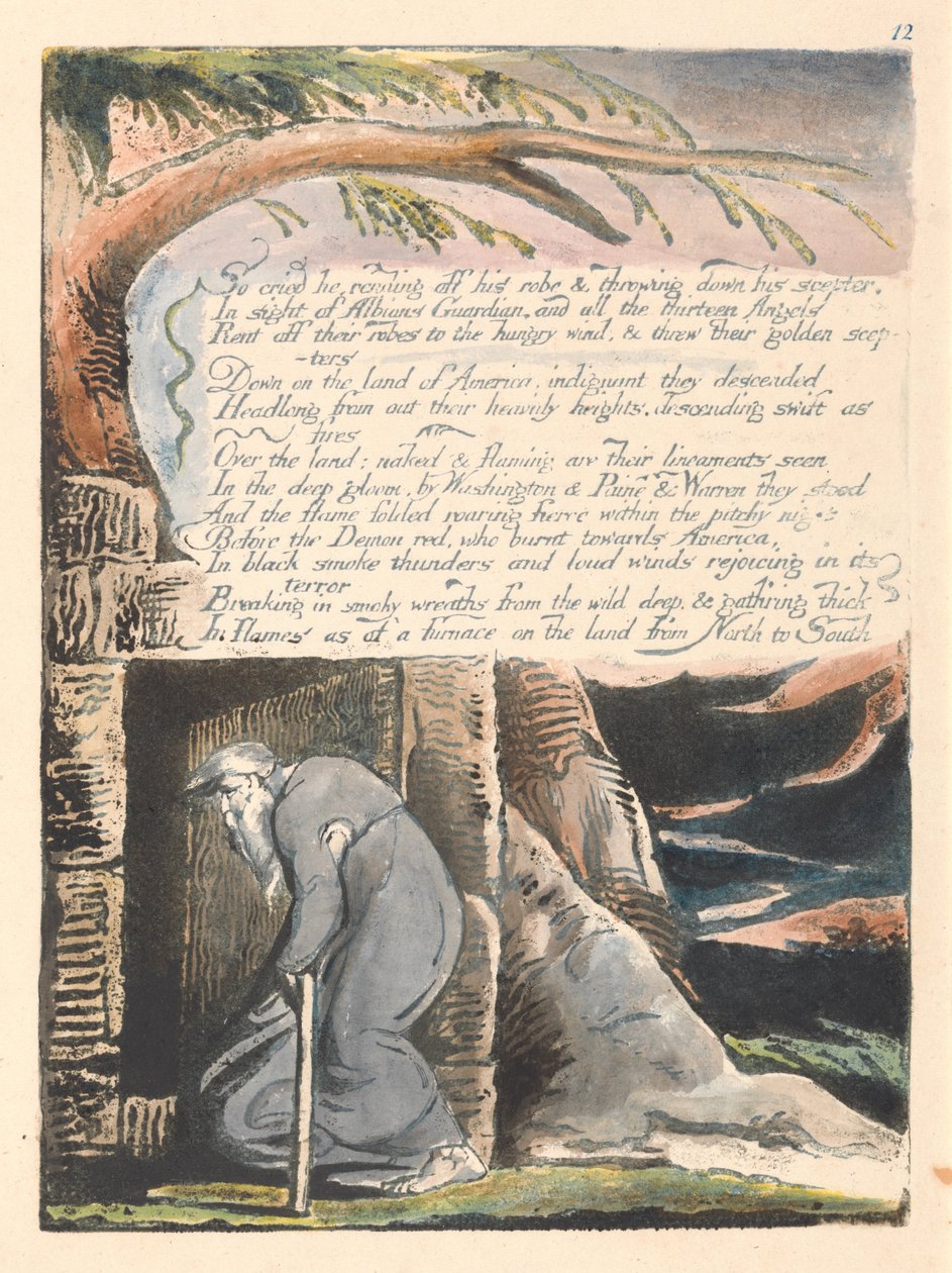 América. Uma Profecia, Placa 14, Então Chorei .... de William Blake