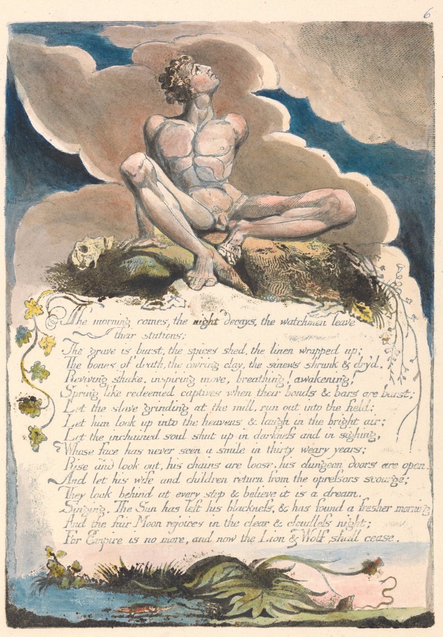 América. Uma Profecia, Placa 8, A Manhã Vem .... de William Blake